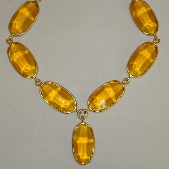 Kenneth Lane Matte Gold-Tone and Lucite Necklace - Picture 7 of 11